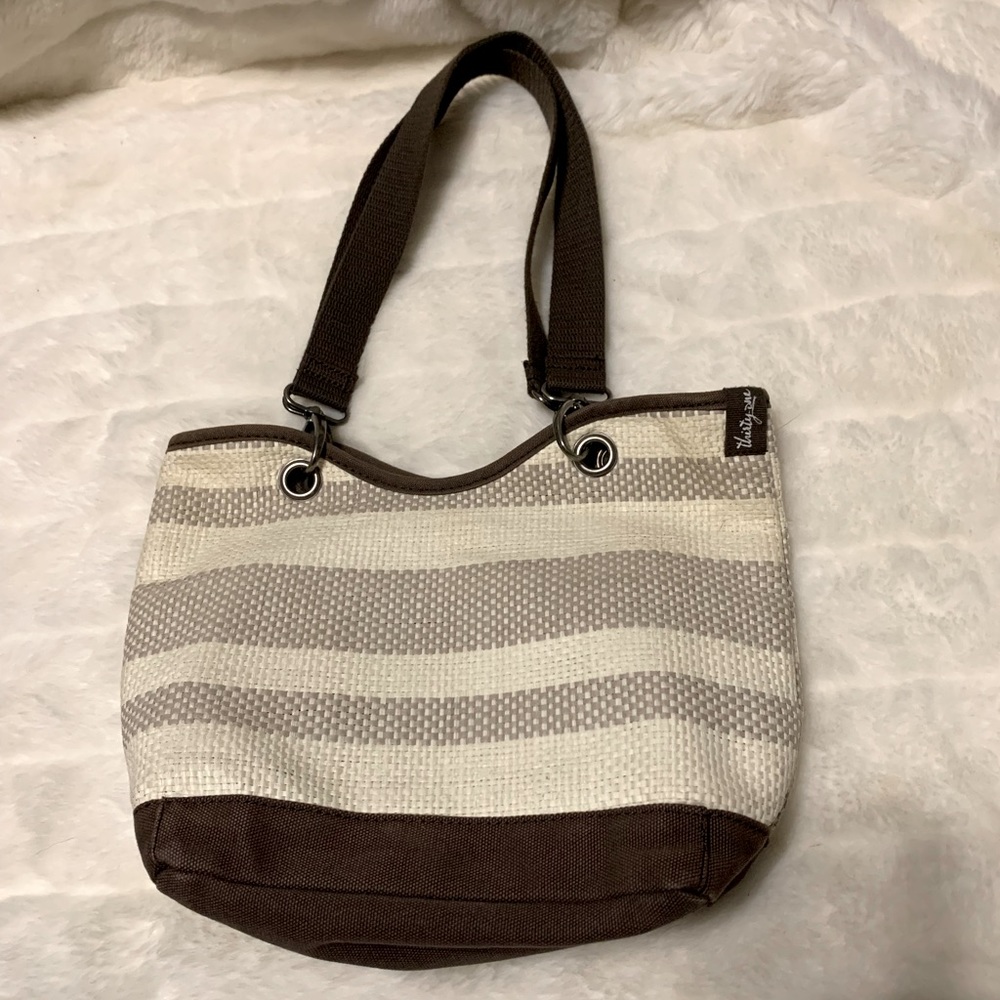 Thirty-one canvas crew straw mini tote
